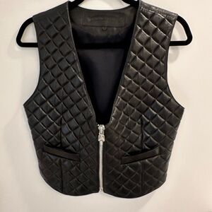 Chrome Hearts Quilted Black Leather Vest